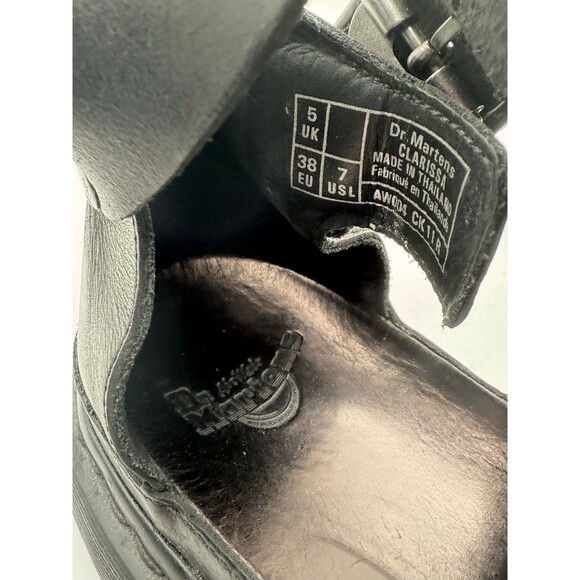 Dr Martens Clarissa Heavy Black Leather Sandals Size 7 US 5 UK 38 EU Doc Goth - Picture 5 of 6